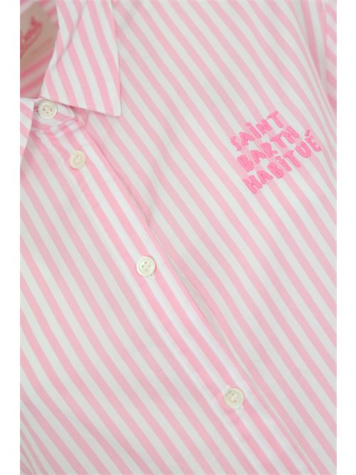 Camicia Brigitte a righe in popeline con ricami Mc2 Saint Barth | BRIGITTE04186H POPELINE STRIPES V 21 E